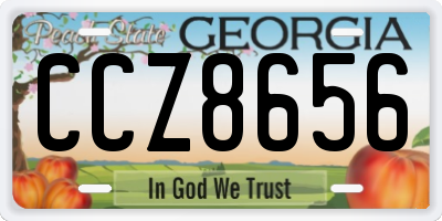 GA license plate CCZ8656