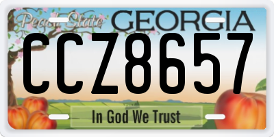 GA license plate CCZ8657