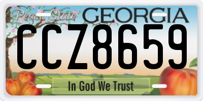 GA license plate CCZ8659