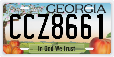 GA license plate CCZ8661