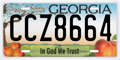 GA license plate CCZ8664