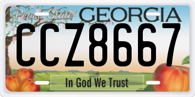 GA license plate CCZ8667