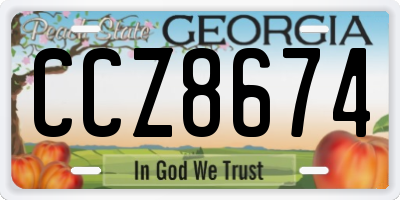 GA license plate CCZ8674