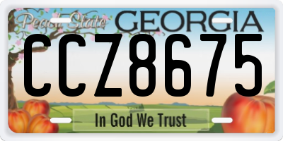 GA license plate CCZ8675