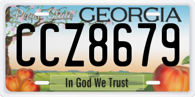 GA license plate CCZ8679