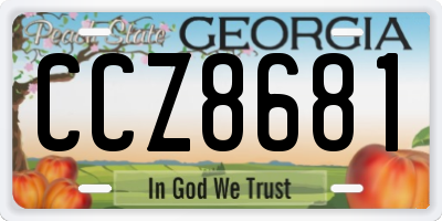 GA license plate CCZ8681