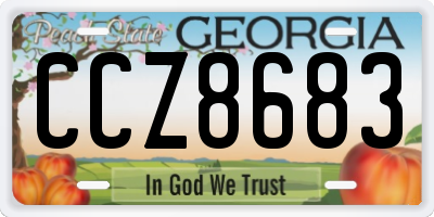 GA license plate CCZ8683