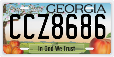 GA license plate CCZ8686