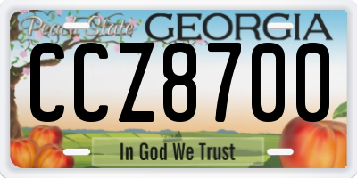 GA license plate CCZ8700