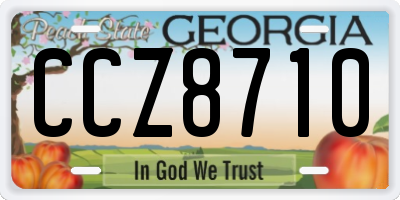 GA license plate CCZ8710
