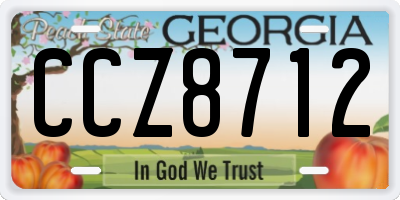 GA license plate CCZ8712