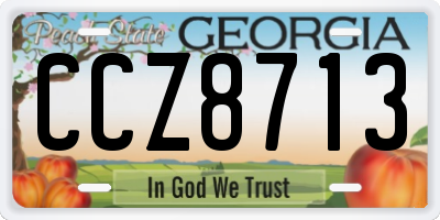 GA license plate CCZ8713
