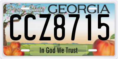 GA license plate CCZ8715