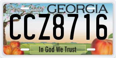 GA license plate CCZ8716