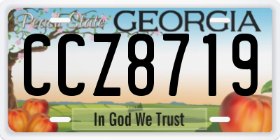 GA license plate CCZ8719