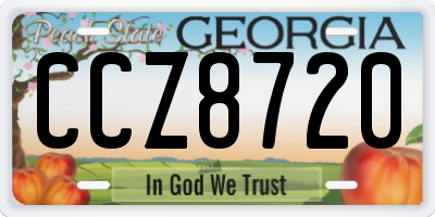 GA license plate CCZ8720
