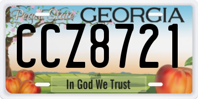 GA license plate CCZ8721