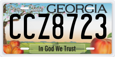 GA license plate CCZ8723