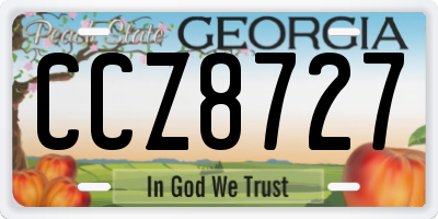 GA license plate CCZ8727