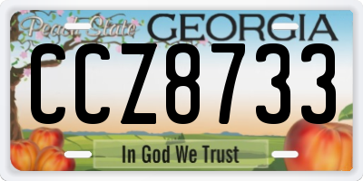 GA license plate CCZ8733