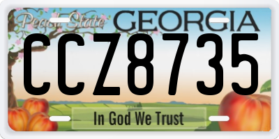GA license plate CCZ8735