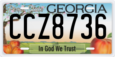 GA license plate CCZ8736