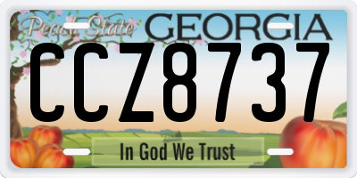 GA license plate CCZ8737