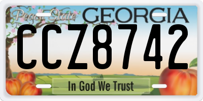 GA license plate CCZ8742
