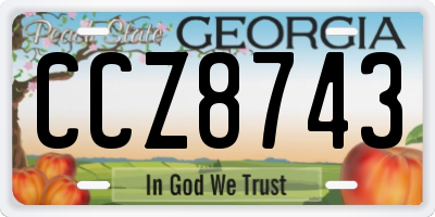 GA license plate CCZ8743