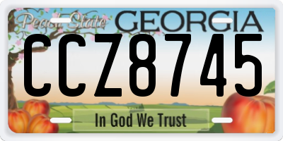 GA license plate CCZ8745