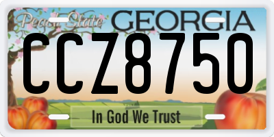 GA license plate CCZ8750
