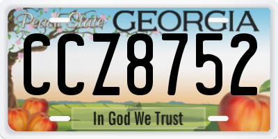 GA license plate CCZ8752