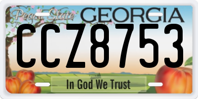 GA license plate CCZ8753