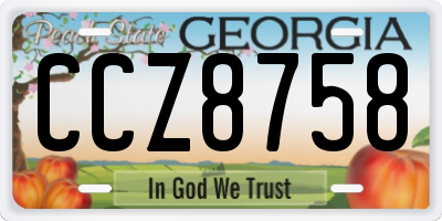 GA license plate CCZ8758