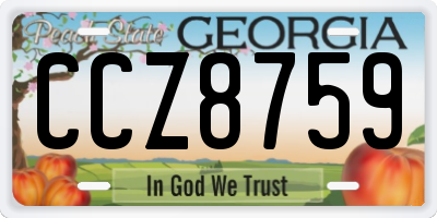 GA license plate CCZ8759