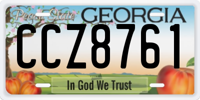 GA license plate CCZ8761