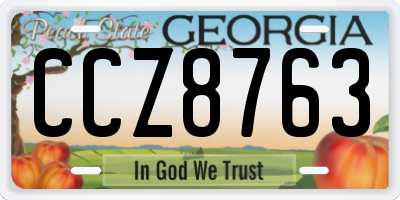 GA license plate CCZ8763