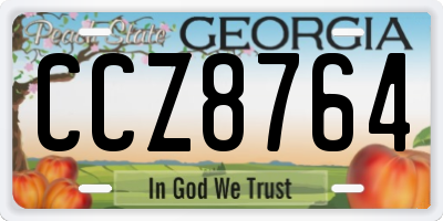 GA license plate CCZ8764