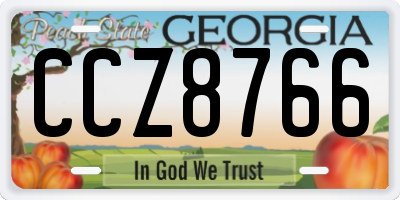 GA license plate CCZ8766
