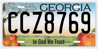 GA license plate CCZ8769