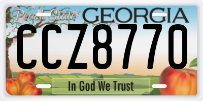 GA license plate CCZ8770