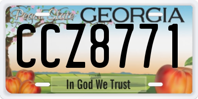 GA license plate CCZ8771