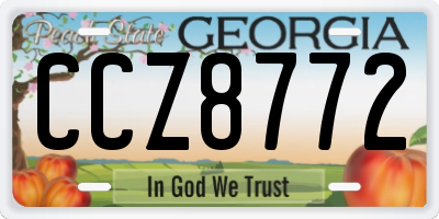 GA license plate CCZ8772