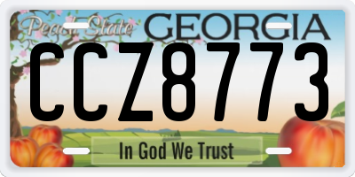 GA license plate CCZ8773