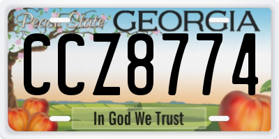 GA license plate CCZ8774