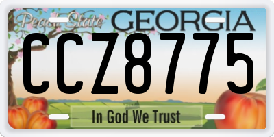 GA license plate CCZ8775