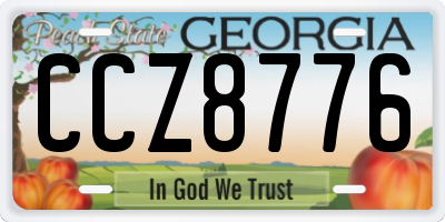 GA license plate CCZ8776
