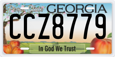 GA license plate CCZ8779