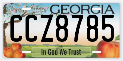 GA license plate CCZ8785