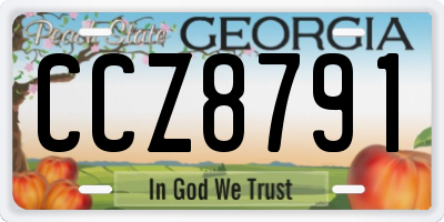 GA license plate CCZ8791